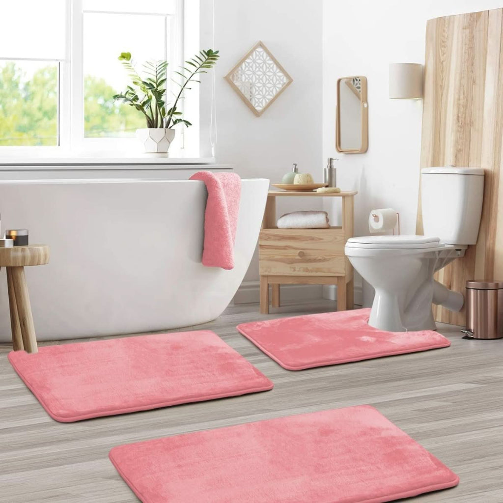 Memory Foam Badematten Set – weich, saugstark und rutschfest