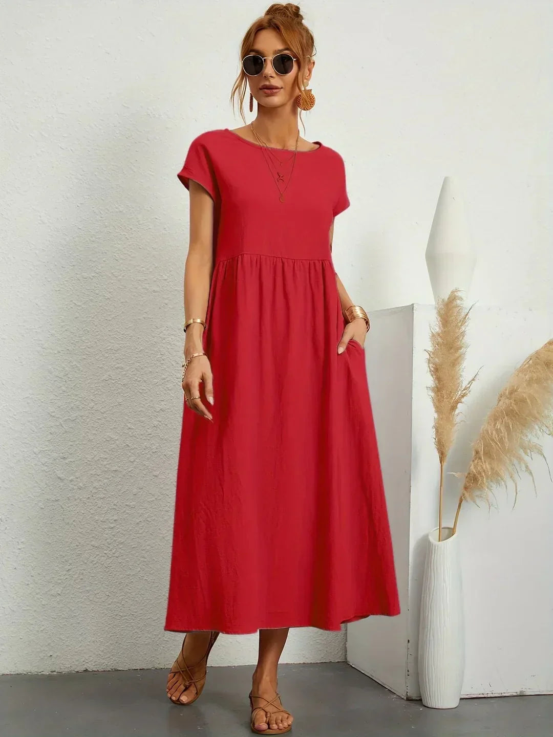 Léa - Luftiges Zeitloses Midi-Kleid