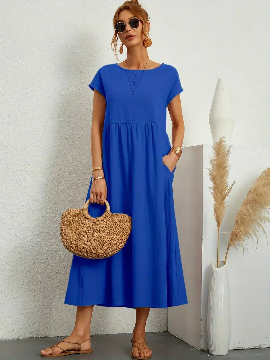 Léa - Luftiges Zeitloses Midi-Kleid