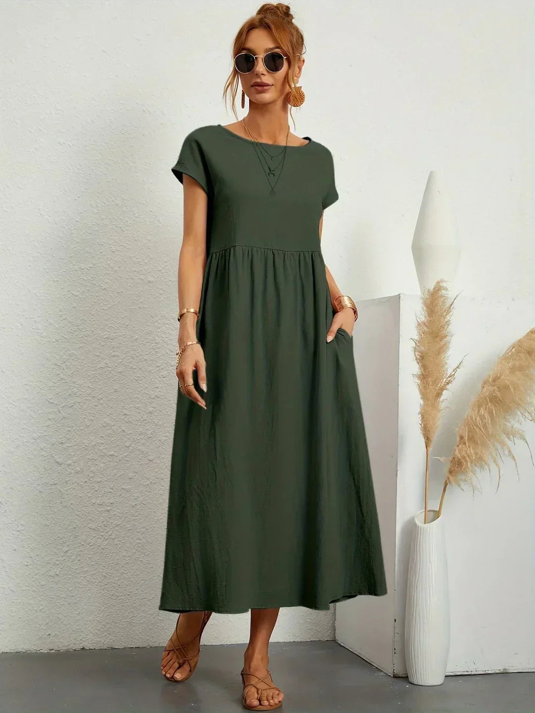 Léa - Luftiges Zeitloses Midi-Kleid