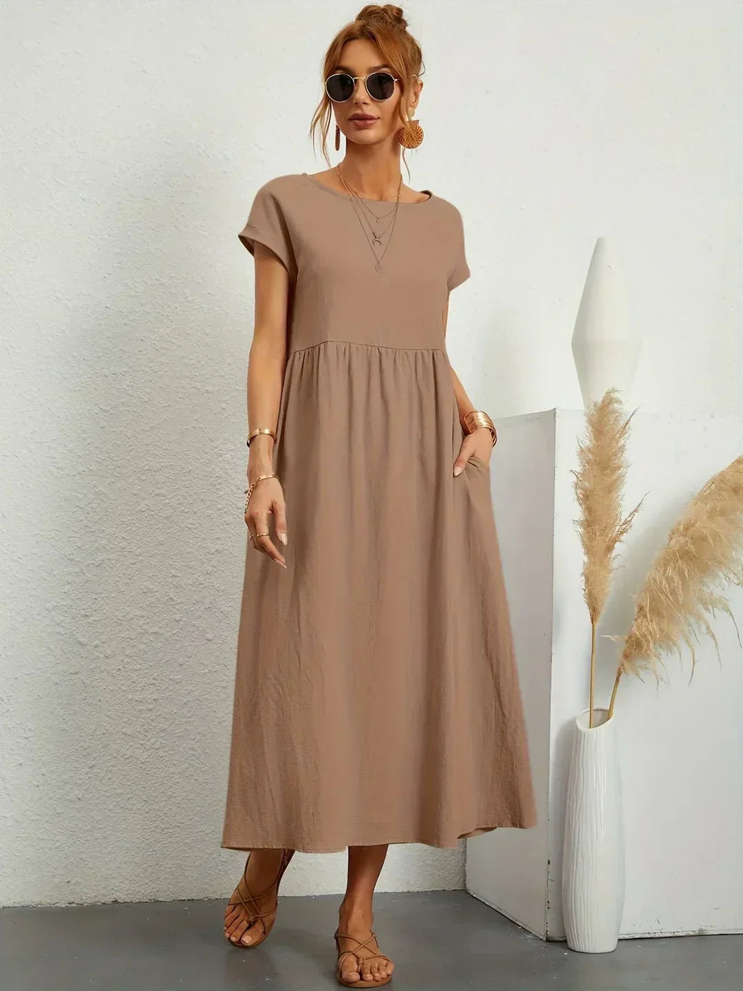 Léa - Luftiges Zeitloses Midi-Kleid