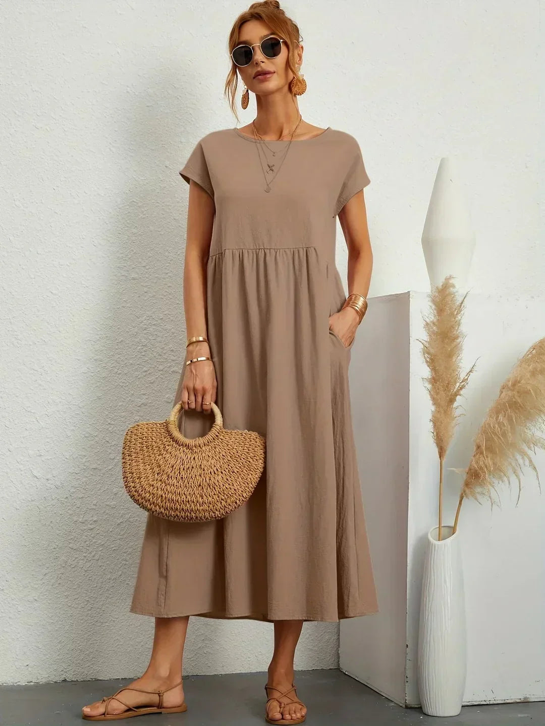 Léa - Luftiges Zeitloses Midi-Kleid