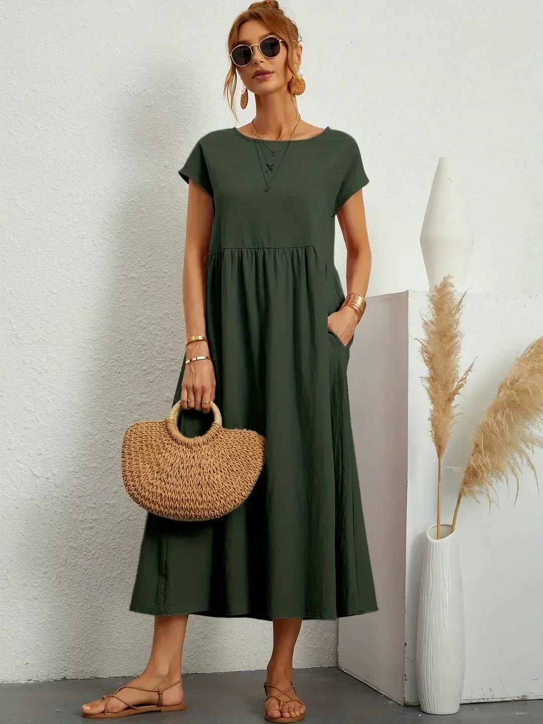 Léa - Luftiges Zeitloses Midi-Kleid