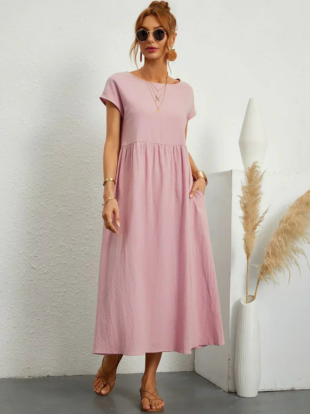 Léa - Luftiges Zeitloses Midi-Kleid