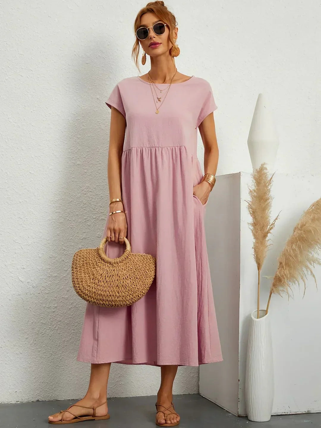 Léa - Luftiges Zeitloses Midi-Kleid