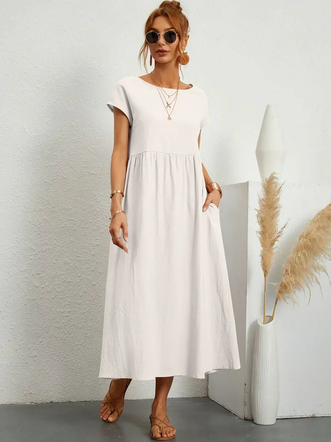 Léa - Luftiges Zeitloses Midi-Kleid
