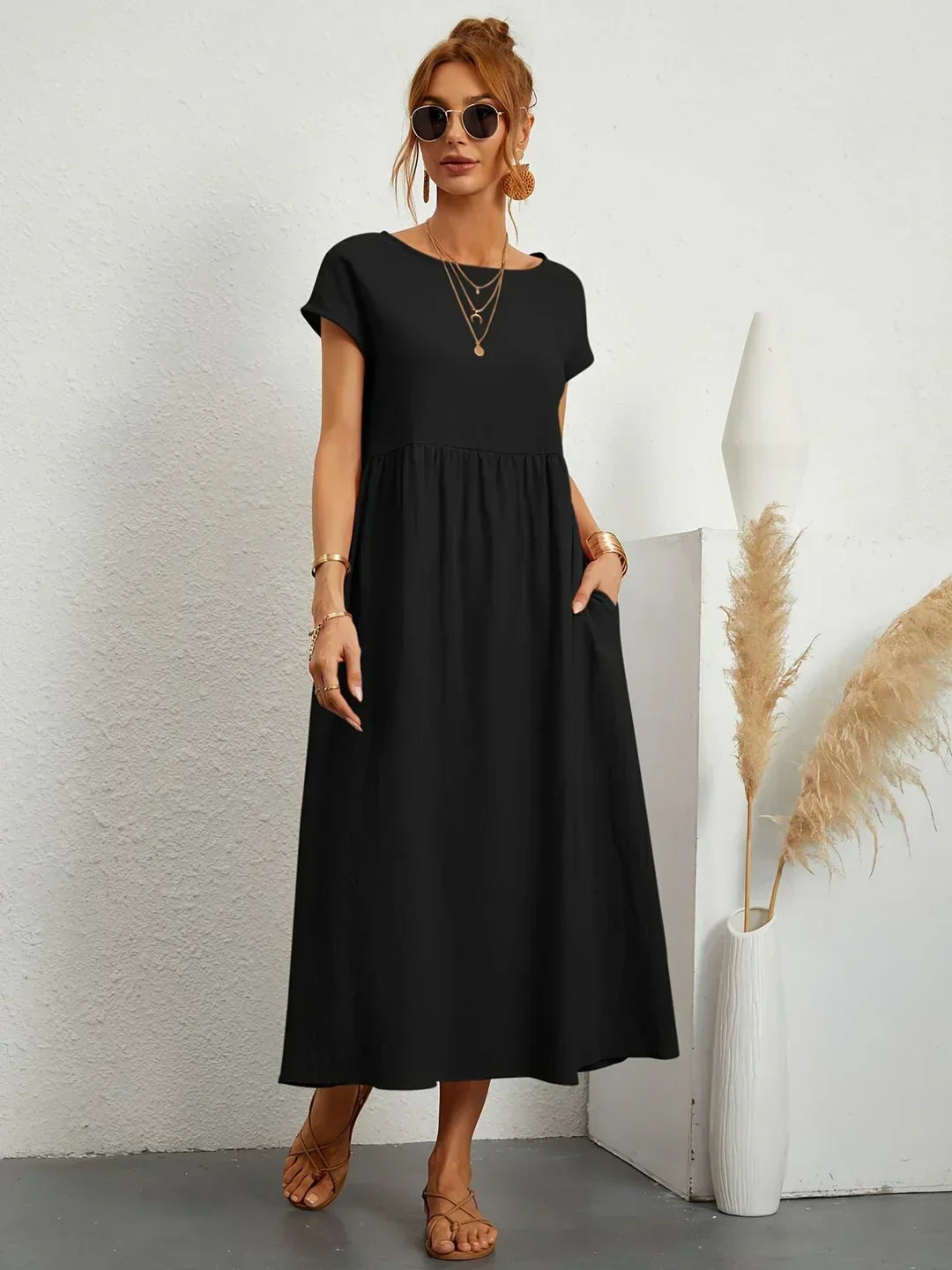 Léa - Luftiges Zeitloses Midi-Kleid