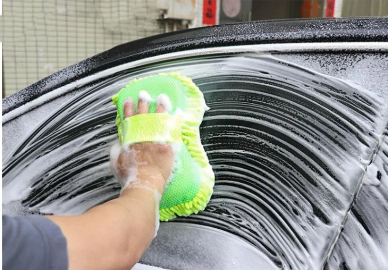 Mikrofaser Auto Waschset | Weiche Fusselfreie Reinigung | Schwamm, Handschuhe & Bürsten | Lackfreundlich