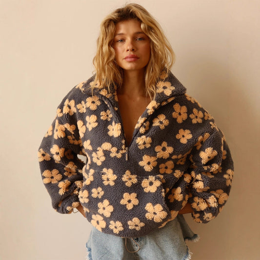 Ruby | Strukturiertes Blumenfleece