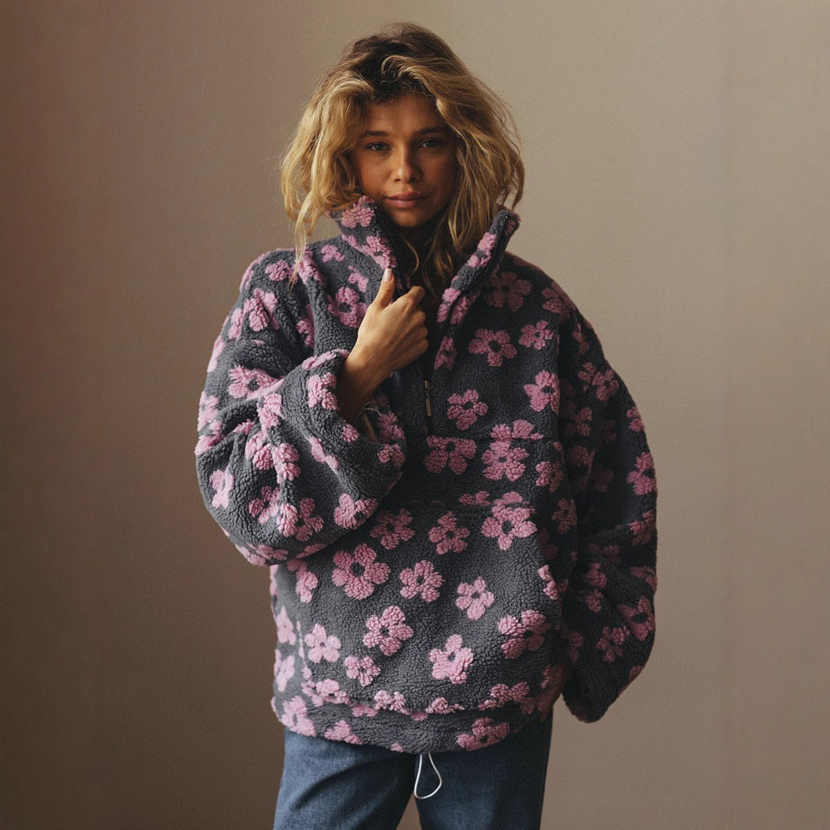 Ruby | Strukturiertes Blumenfleece