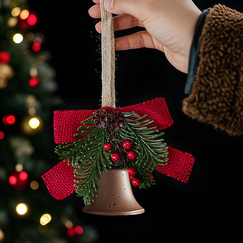 Weihnachtsglocke | Tannenzapfen- & Beerendekor | Mit Juteschnur