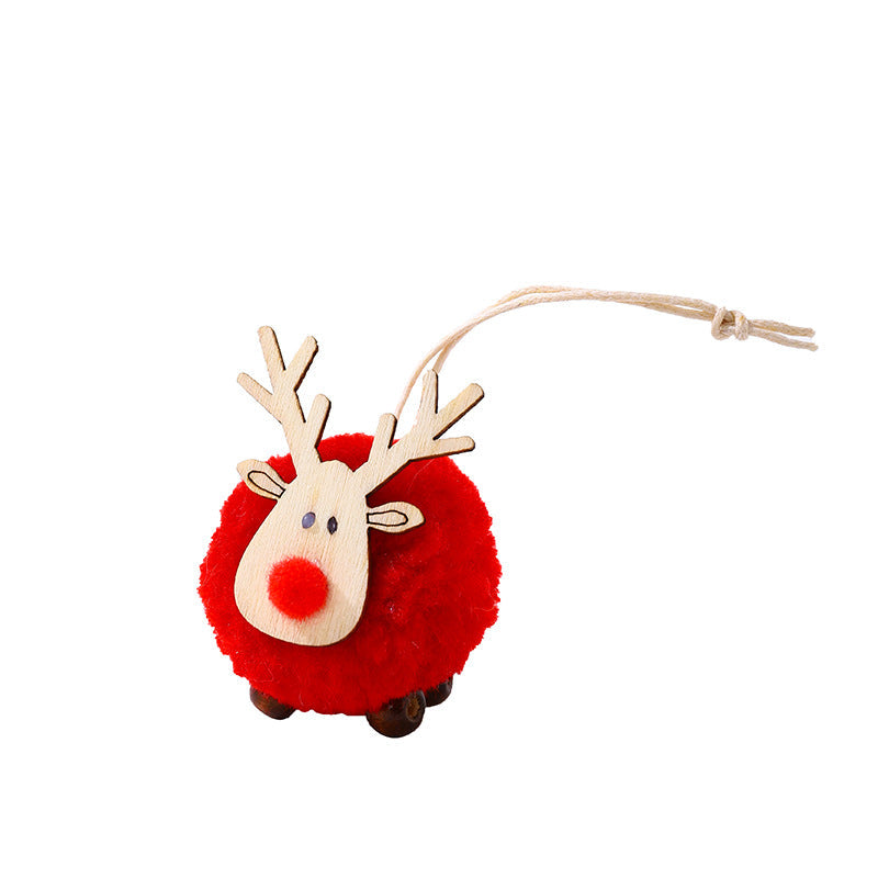 Rentier-Dekofigur | Handgefertigtes Design | Stoff & Holz | Weihnachtsdekoration