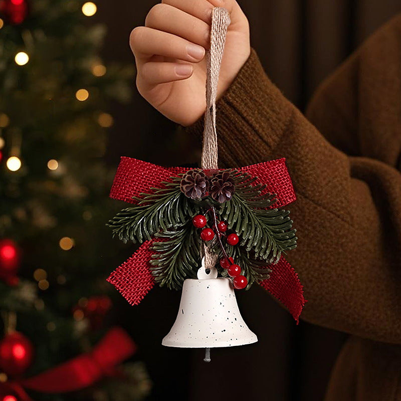 Weihnachtsglocke | Tannenzapfen- & Beerendekor | Mit Juteschnur