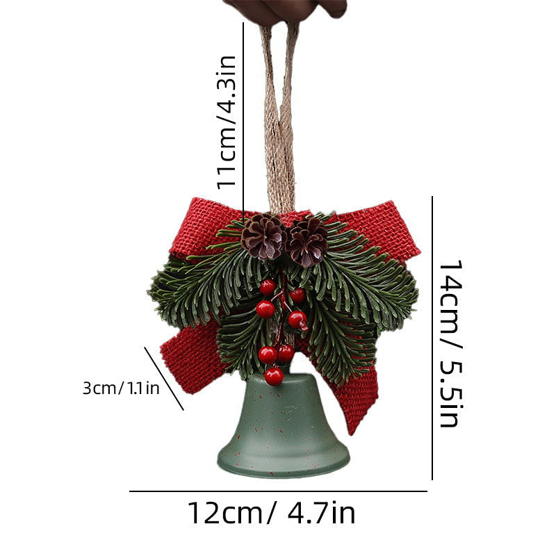 Weihnachtsglocke | Tannenzapfen- & Beerendekor | Mit Juteschnur