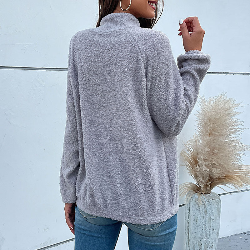 Damen Langarm Pullover mit Knöpfen