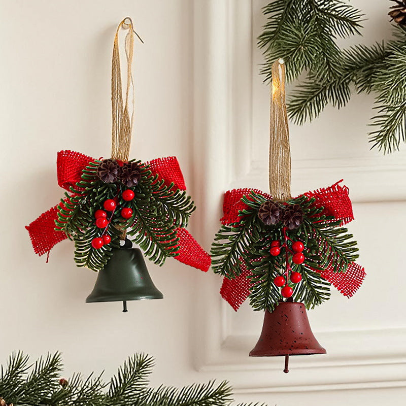 Weihnachtsglocke | Tannenzapfen- & Beerendekor | Mit Juteschnur