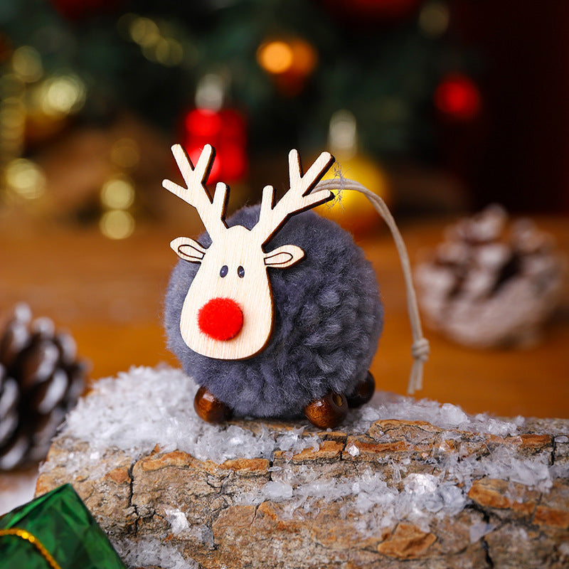 Rentier-Dekofigur | Handgefertigtes Design | Stoff & Holz | Weihnachtsdekoration