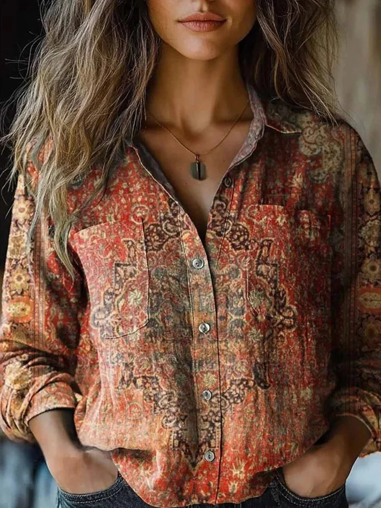 Stilvolle Damen-Bluse mit Print für Alltag und Freizeit