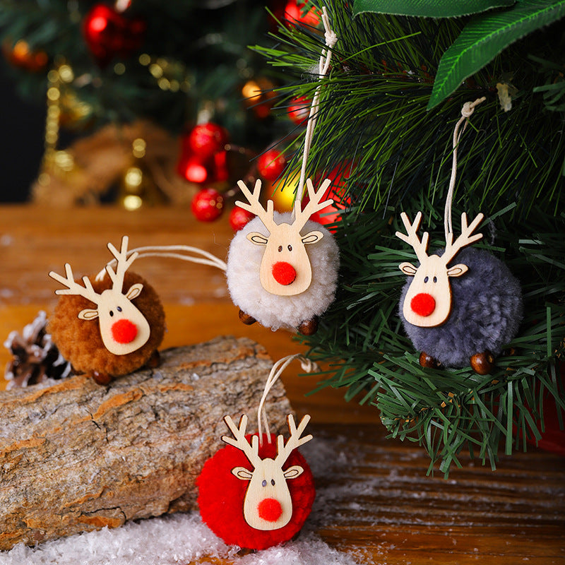 Rentier-Dekofigur | Handgefertigtes Design | Stoff & Holz | Weihnachtsdekoration