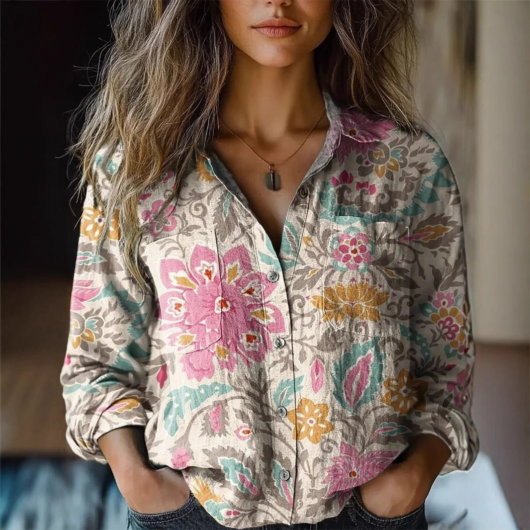 Stilvolle Damen-Bluse mit Print für Alltag und Freizeit