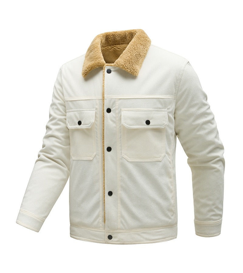 Herren Langarmjacke mit Knöpfen und Taschen