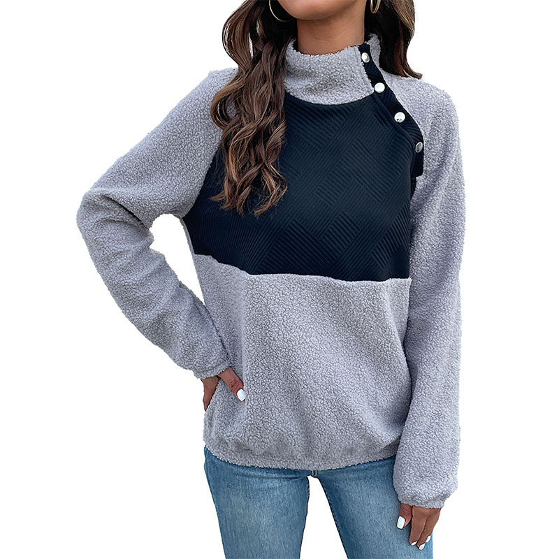 Damen Langarm Pullover mit Knöpfen