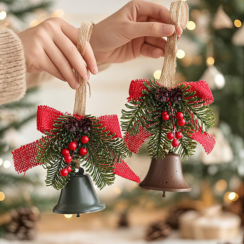 Weihnachtsglocke | Tannenzapfen- & Beerendekor | Mit Juteschnur
