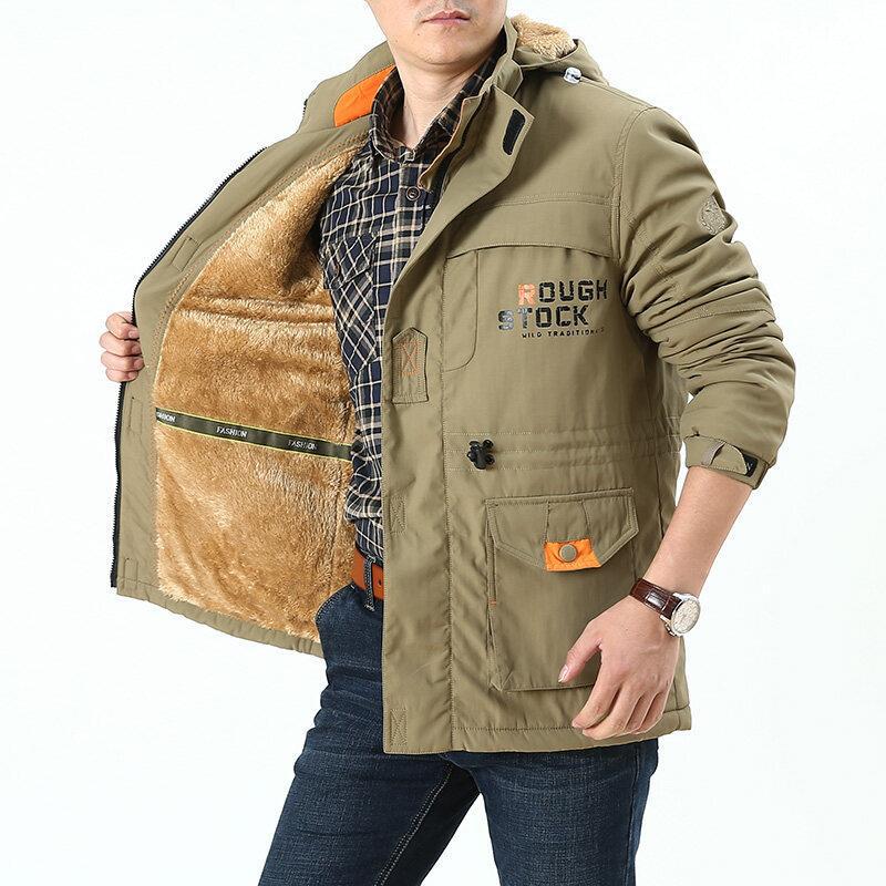 Herren Parka mit Kapuze und Taschen