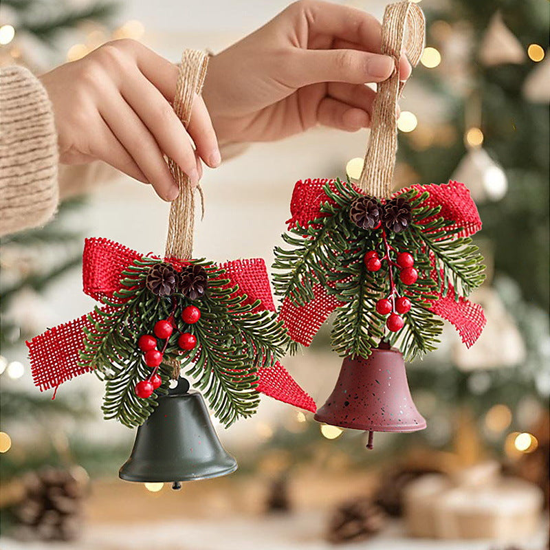 Weihnachtsglocke | Tannenzapfen- & Beerendekor | Mit Juteschnur