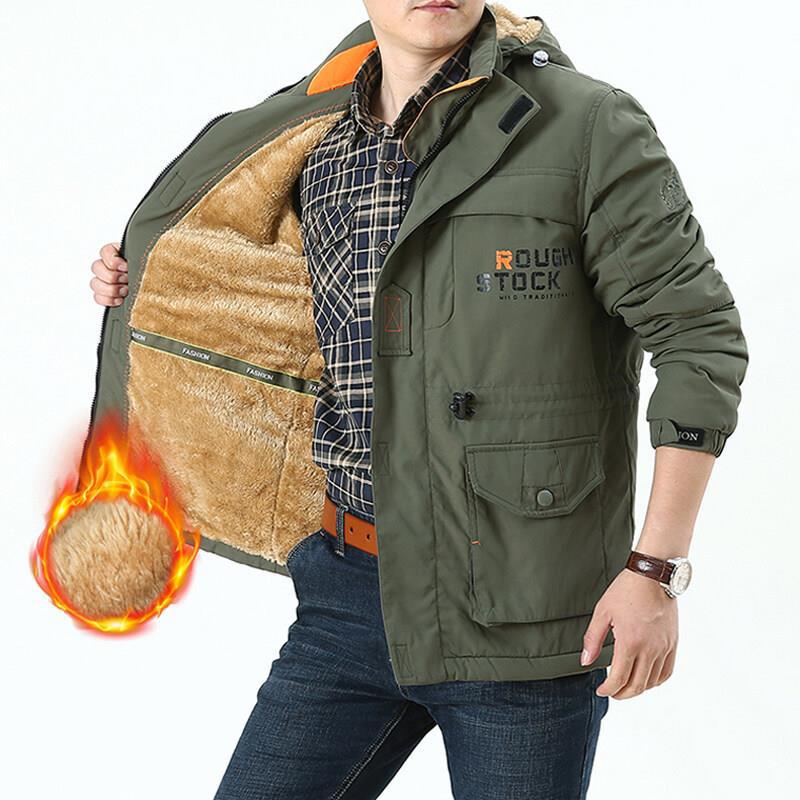 Herren Parka mit Kapuze und Taschen