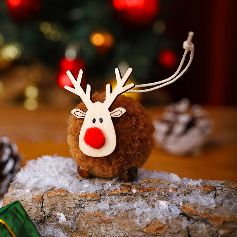 Rentier-Dekofigur | Handgefertigtes Design | Stoff & Holz | Weihnachtsdekoration