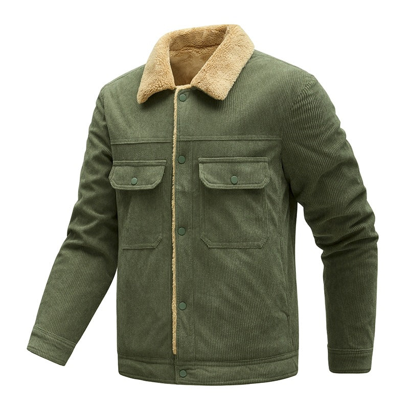 Herren Langarmjacke mit Knöpfen und Taschen