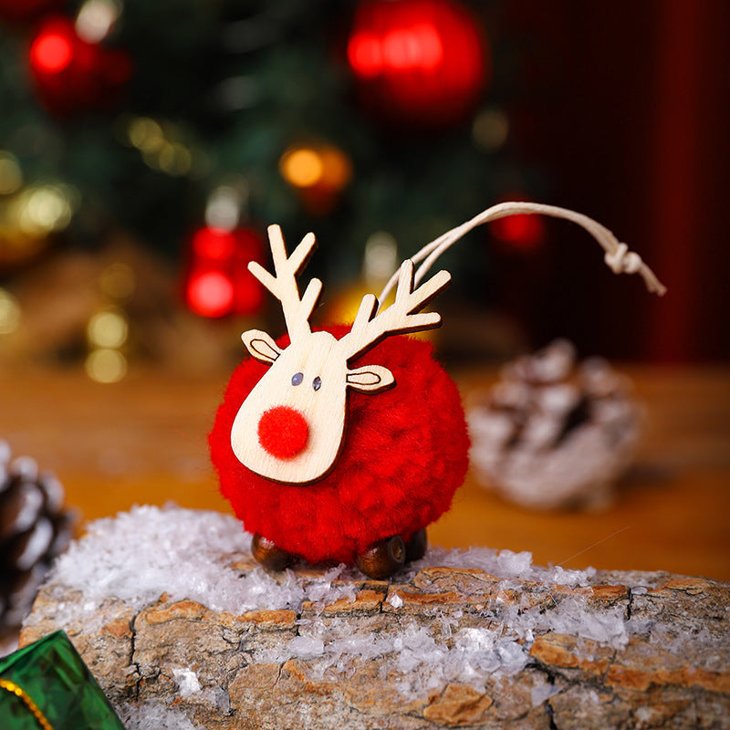 Rentier-Dekofigur | Handgefertigtes Design | Stoff & Holz | Weihnachtsdekoration