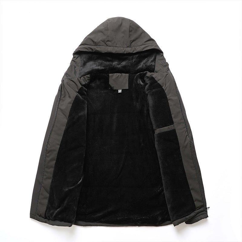 Herren thermisch gefütterte Softshelljacke mit Kapuze und Reißverschluss-Brusttasche