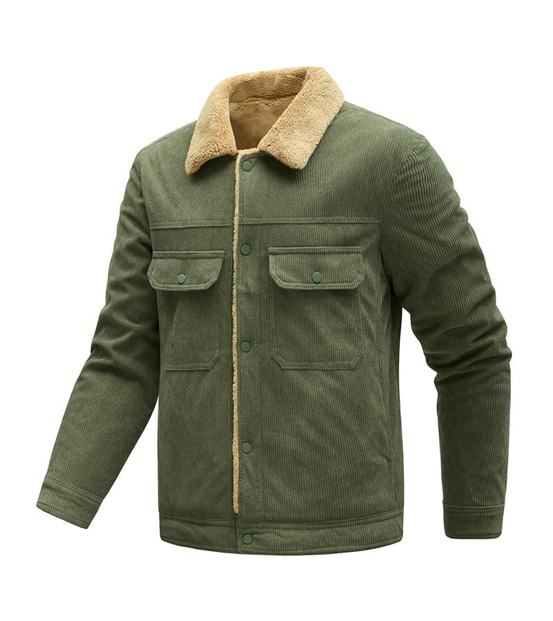 Herren Langarmjacke mit Knöpfen und Taschen