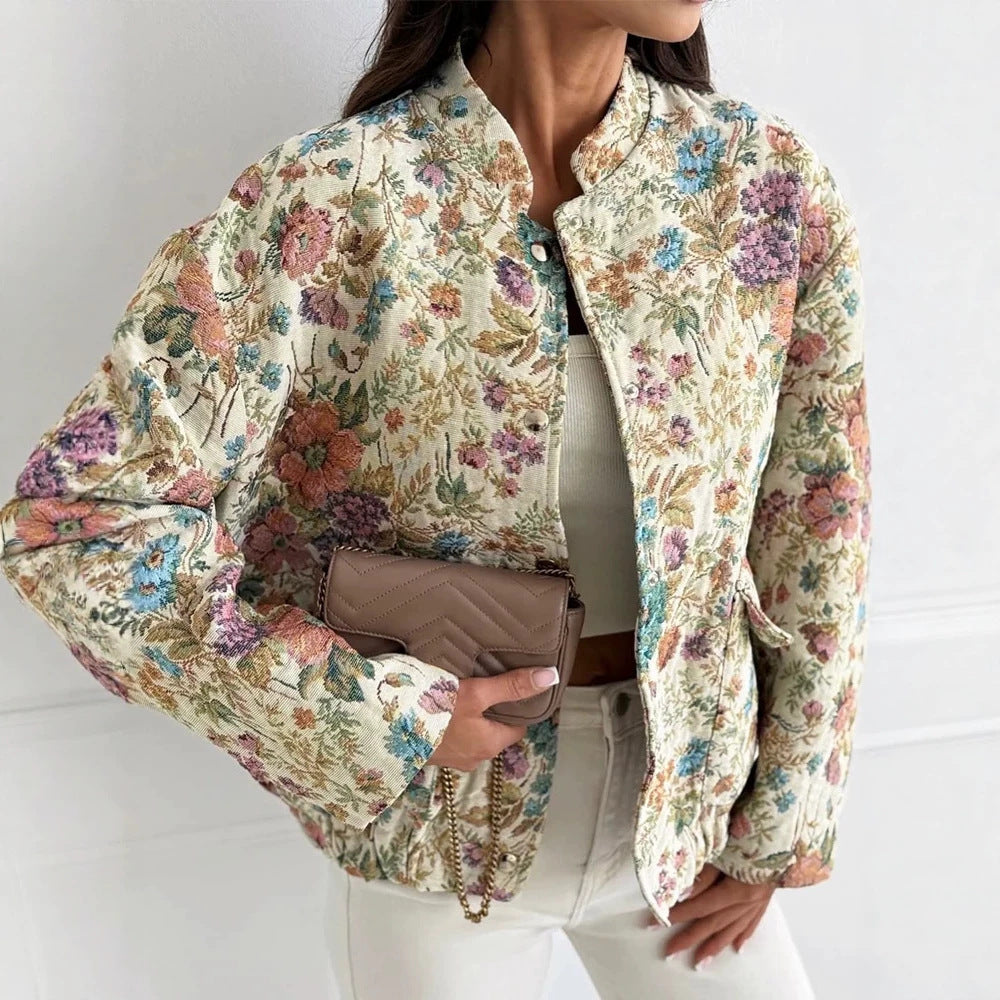 Damen Langarm-Jacke mit Knöpfen
