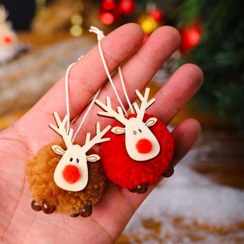 Rentier-Dekofigur | Handgefertigtes Design | Stoff & Holz | Weihnachtsdekoration