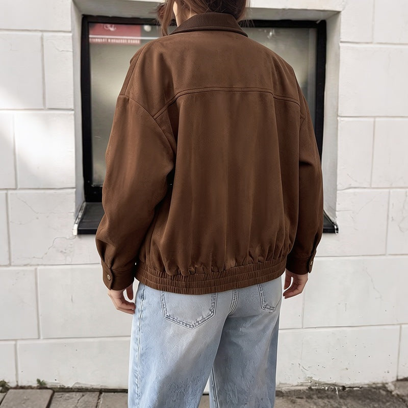 Damen Kurzjacke mit Klappentaschen und Reißverschluss