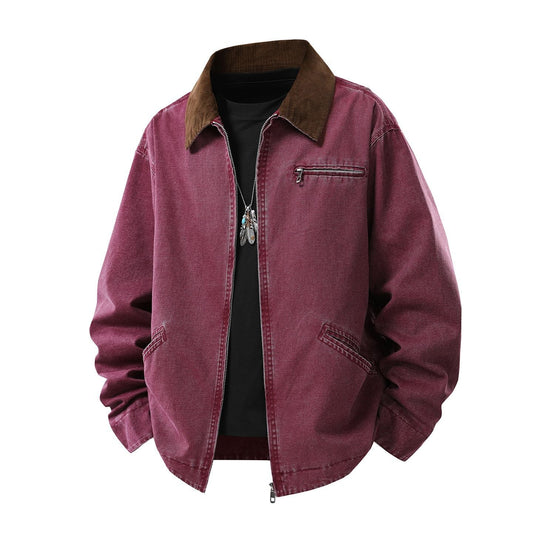 Herren Langarmjacke mit Kragen und Taschen