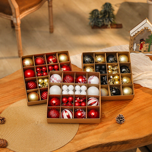 Christbaumkugel-Set | Glänzend & Matt | 44-teilig | Rot, Grün & Weiß
