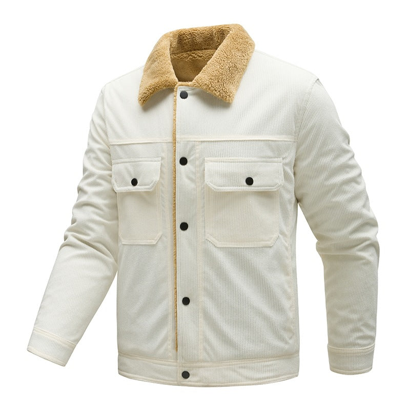 Herren Langarmjacke mit Knöpfen und Taschen