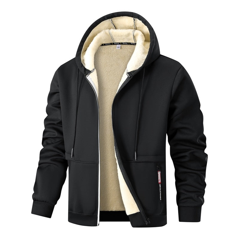 Herren Langarm Kapuzenjacke mit Kordelzug und Taschen