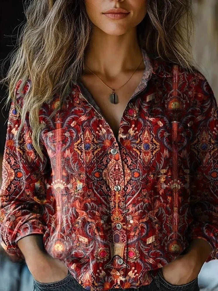 Stilvolle Damen-Bluse mit Print für Alltag und Freizeit