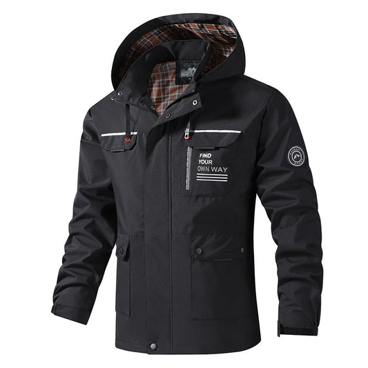 Herren Outdoorjacke mit Kapuze und Taschen