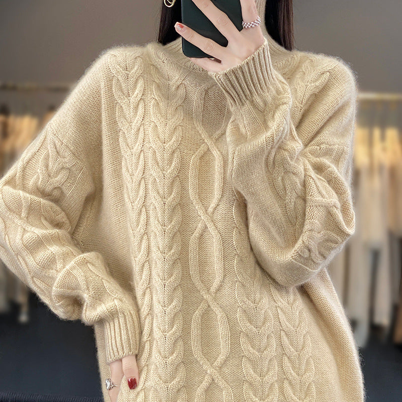 Damen Oversized Pullover mit Rundhalsausschnitt