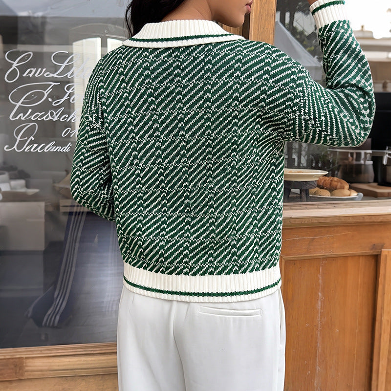 Damen V-Ausschnitt Langarmpullover