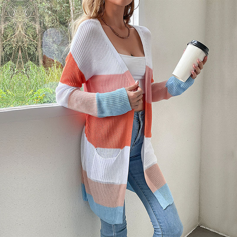 Damen Cardigan mit langen Ärmeln und Taschen