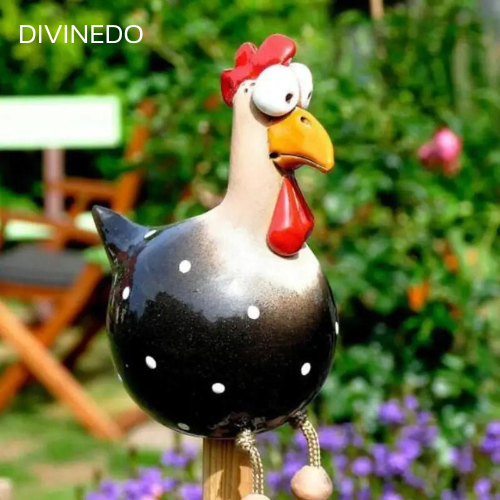 Divinedo Hühnerdeko | aus Keramik für den Innen- und Außenbereich!
