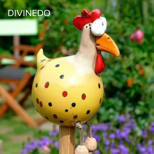 Divinedo Hühnerdeko | aus Keramik für den Innen- und Außenbereich!