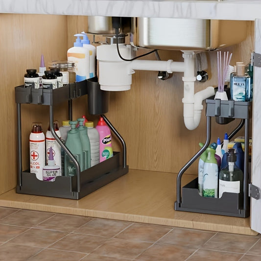 Küche & Spülbecken Organizer | 2-stufig mit Schublade | Ohne Bohren | OrganaShelf
